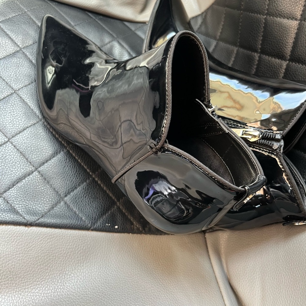 Circus by Sam Edelman Shiny Black Ankle Booties - Picture 8 of 13
